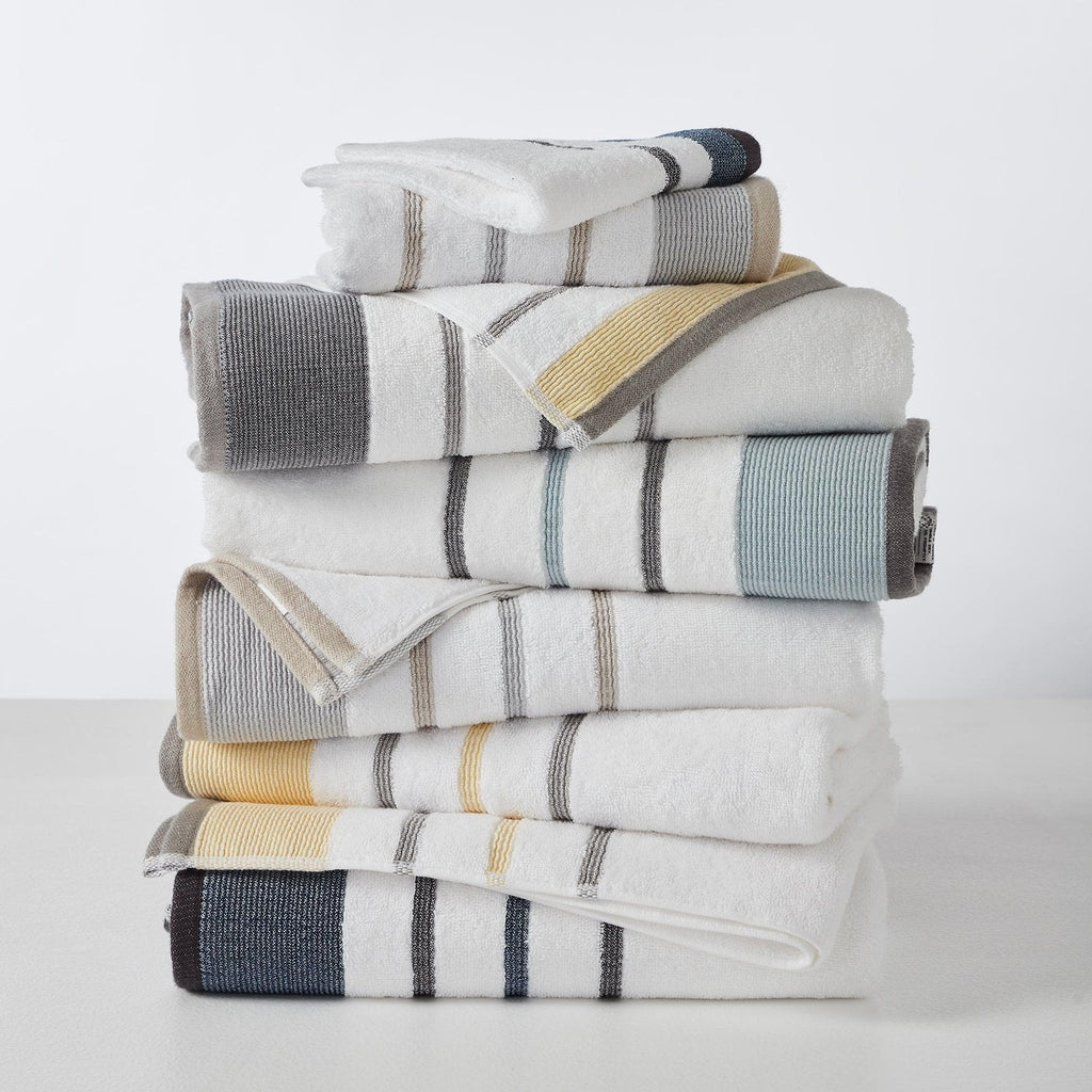 greatbayhome Bath Towels & Washcloths 4 Pack Cotton Stripe Bath Towel Set - Noelle Collection 4 Pack Combed Cotton Bath Towel | Noelle Collection by Great Bay Home