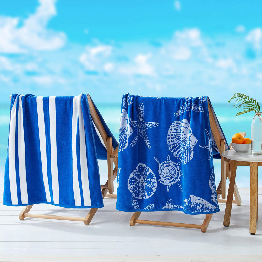 greatbayhome Beach Towels 2 Pack 100% Cotton Jacquard Beach Towels - Playa Collection 2 Pack 100% Cotton Jacquard Beach Towels | Playa Collection by Great Bay Home