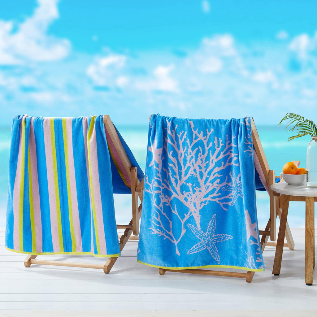 greatbayhome Beach Towels 2 Pack 100% Cotton Jacquard Beach Towels - Playa Collection 2 Pack 100% Cotton Jacquard Beach Towels | Playa Collection by Great Bay Home