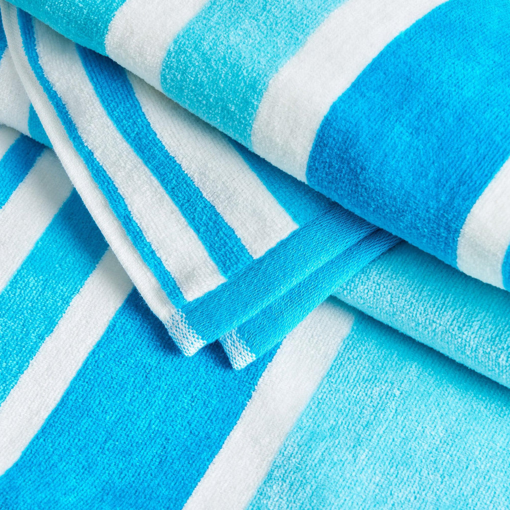 greatbayhome Beach Towels 4 Pack Cotton Cabana Beach Towel - Novia Collection 4 Pack Cabana Stripe Beach Towels | Novia Collection by Great Bay Home