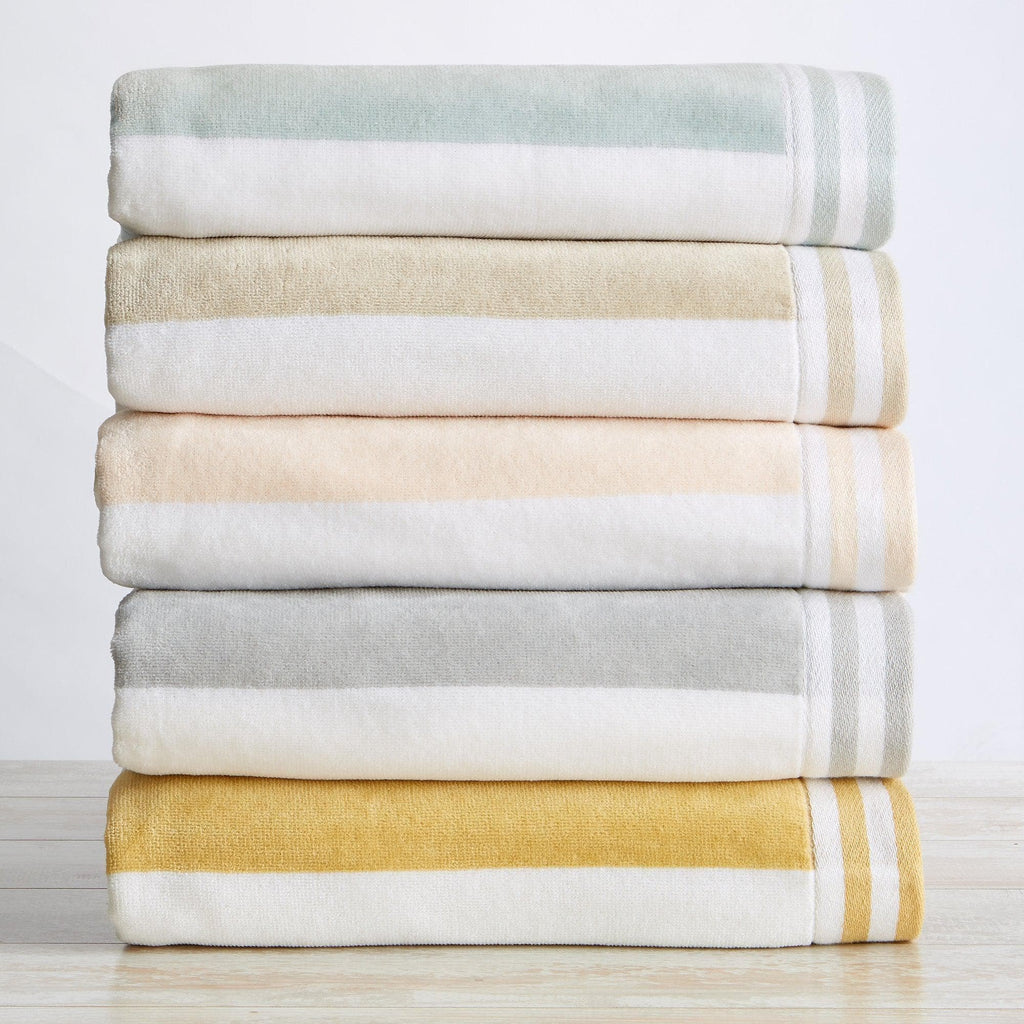 greatbayhome Beach Towels 4 Pack Striped Cabana Oversized Beach Towel - Edgartown Oversized 4 Pack Striped Cabana Beach Towel | Edgartown Collection by Great Bay Home