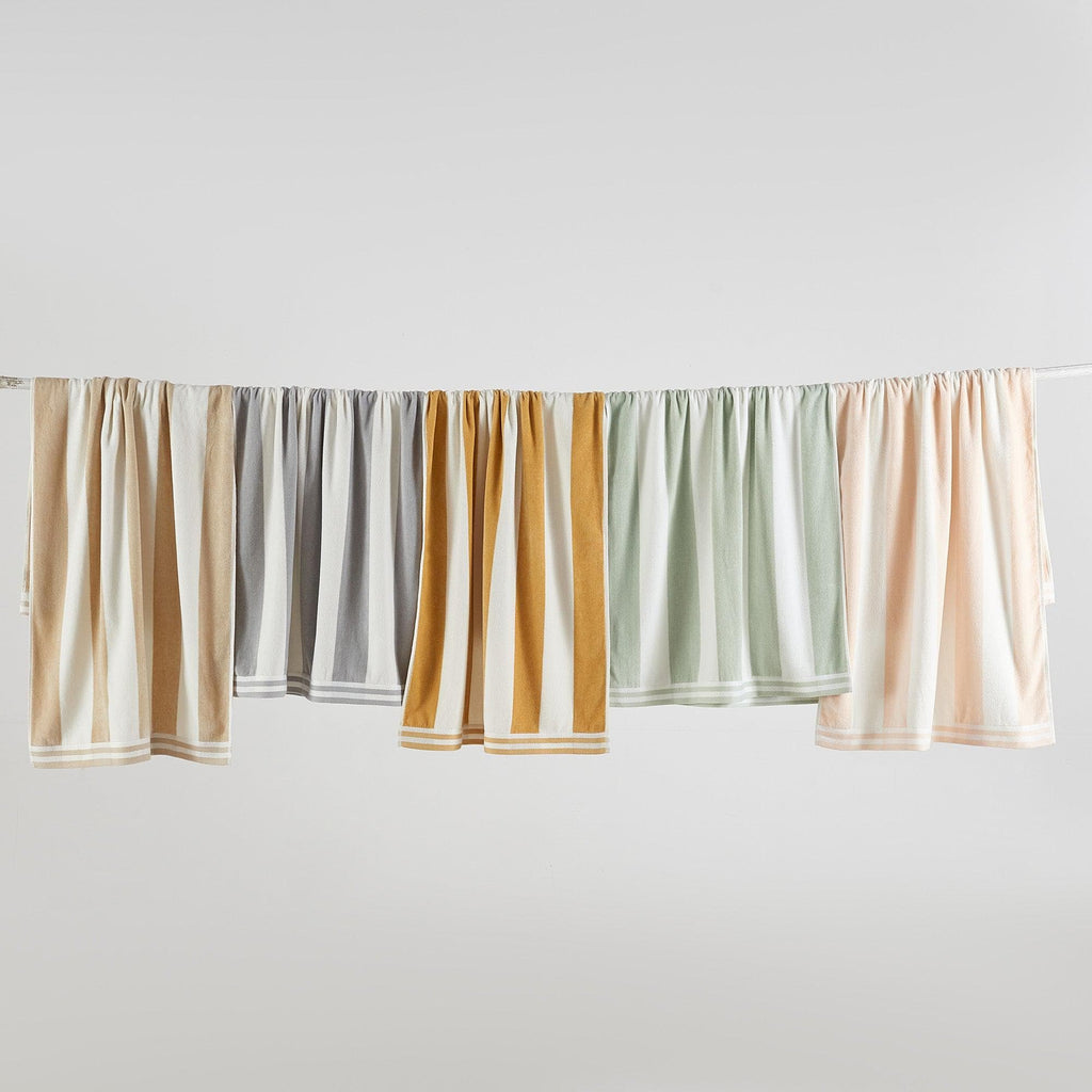 greatbayhome Beach Towels 4 Pack Striped Cabana Oversized Beach Towel - Edgartown Oversized 4 Pack Striped Cabana Beach Towel | Edgartown Collection by Great Bay Home