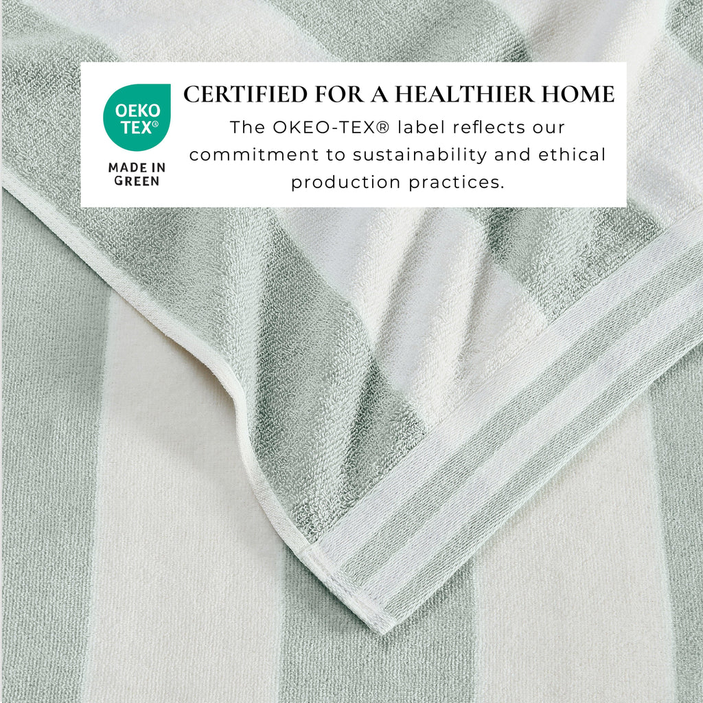 greatbayhome Beach Towels 4 Pack Striped Cabana Oversized Beach Towel - Edgartown Oversized 4 Pack Striped Cabana Beach Towel | Edgartown Collection by Great Bay Home