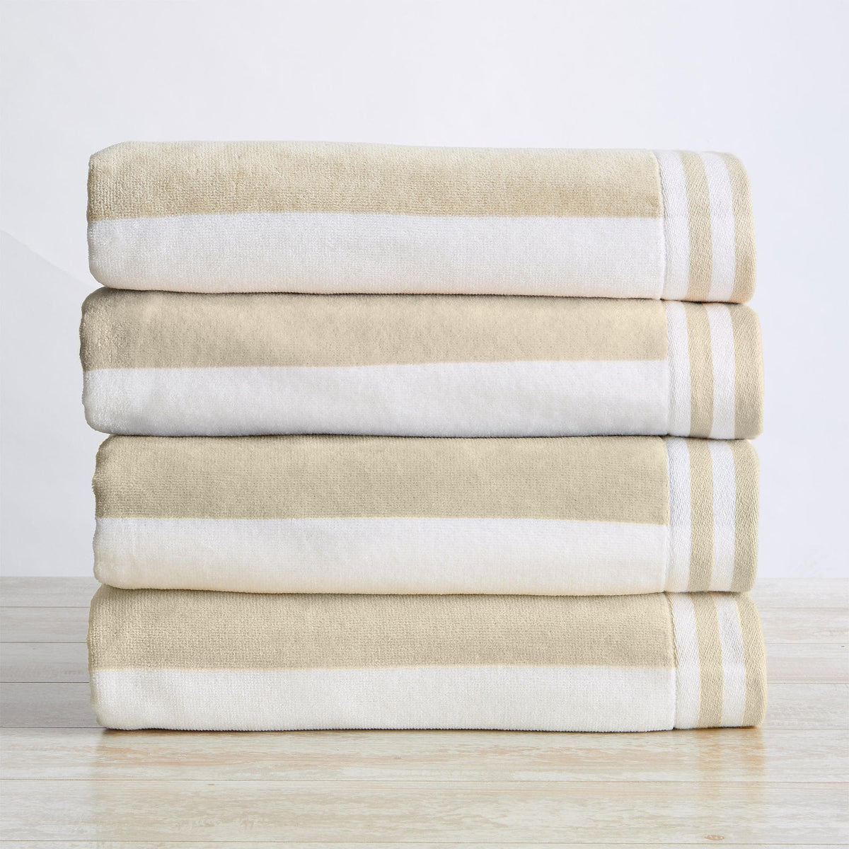 Oversized 4 Pack Striped Cabana Beach Towel | Edgartown Collection by Great Bay Home