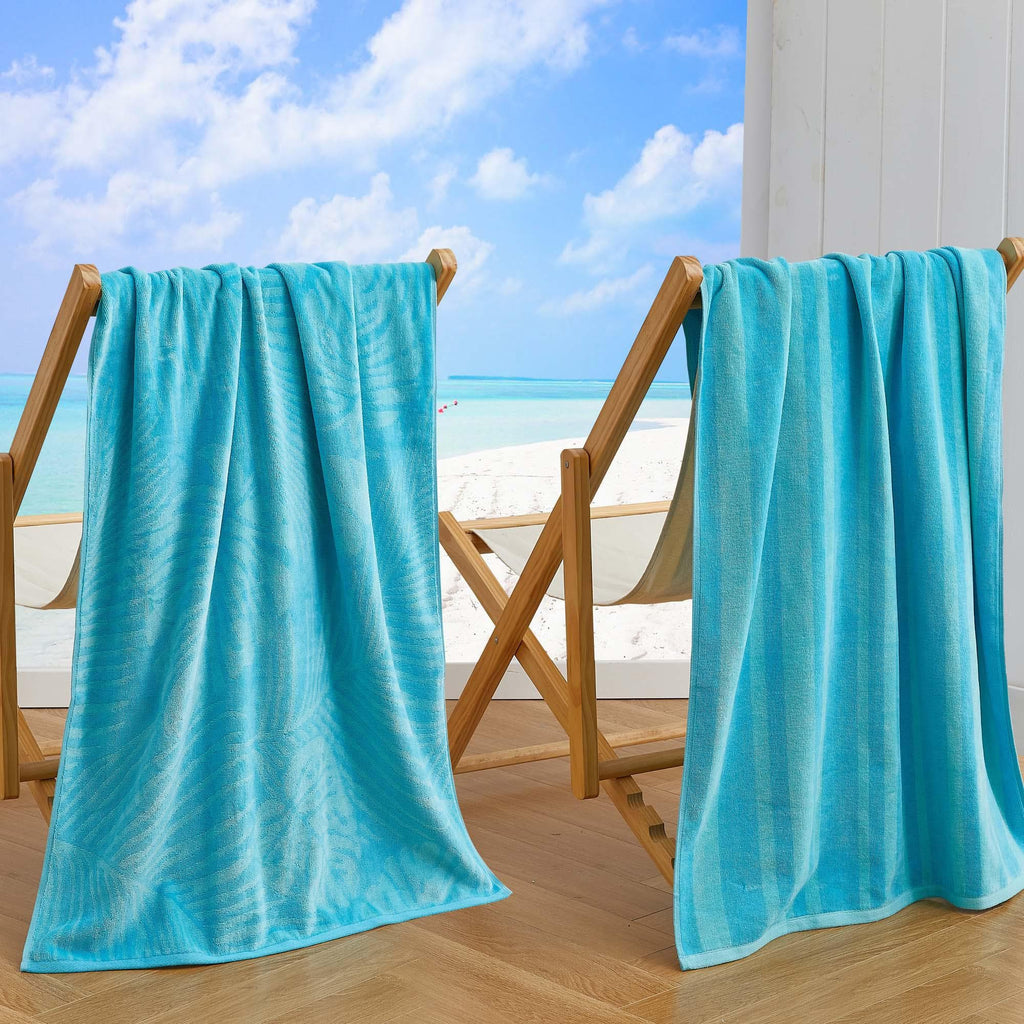 greatbayhome Beach Towels Cotton Velour Beach Towel - Maui Collection Cotton Velour Beach Towel | Maui Collection by Great Bay Home