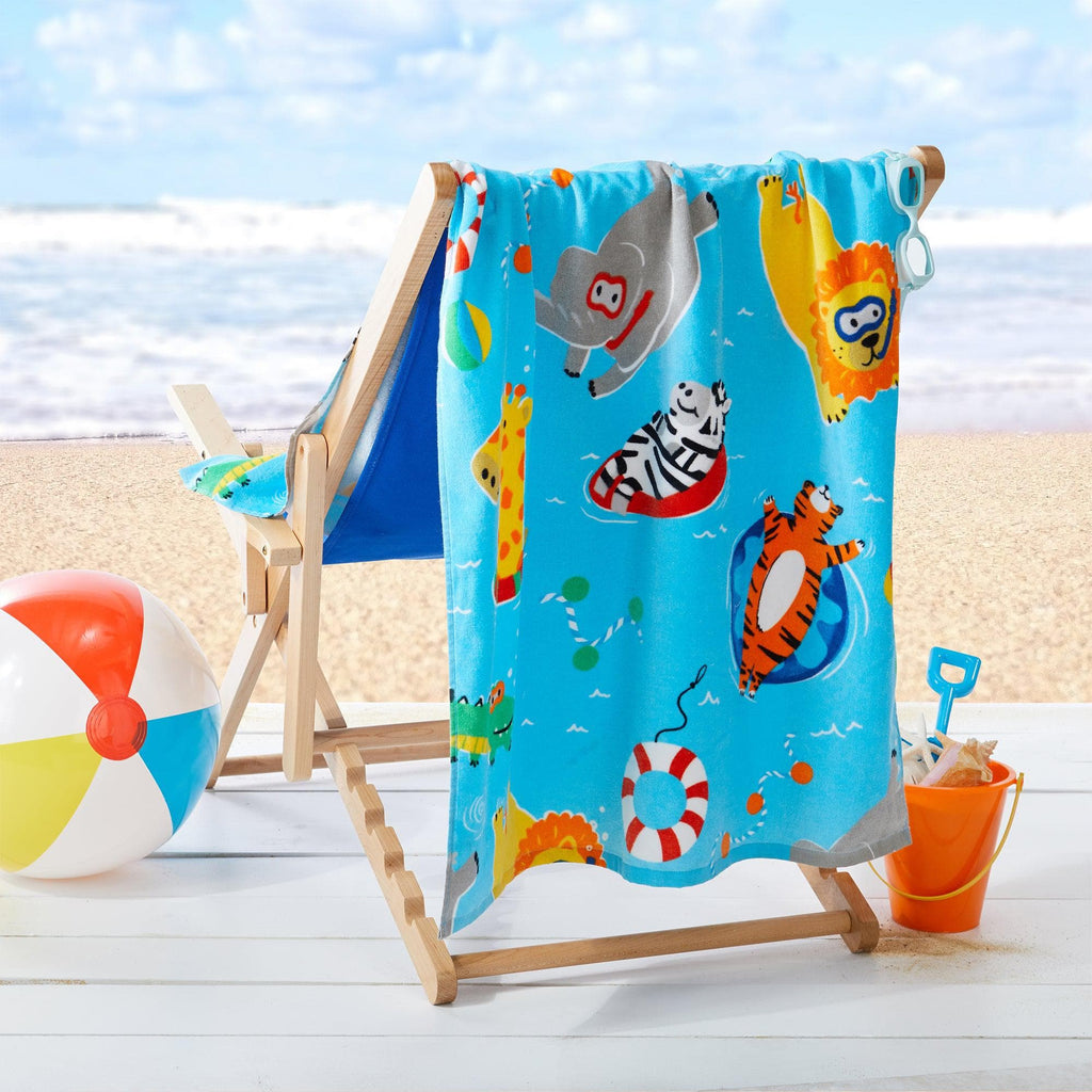 greatbayhome Beach Towels Vibrant Kids Beach Towel - Keilani Collection Vibrant Printed Beach Towels | Keilani Collection by Great Bay Home