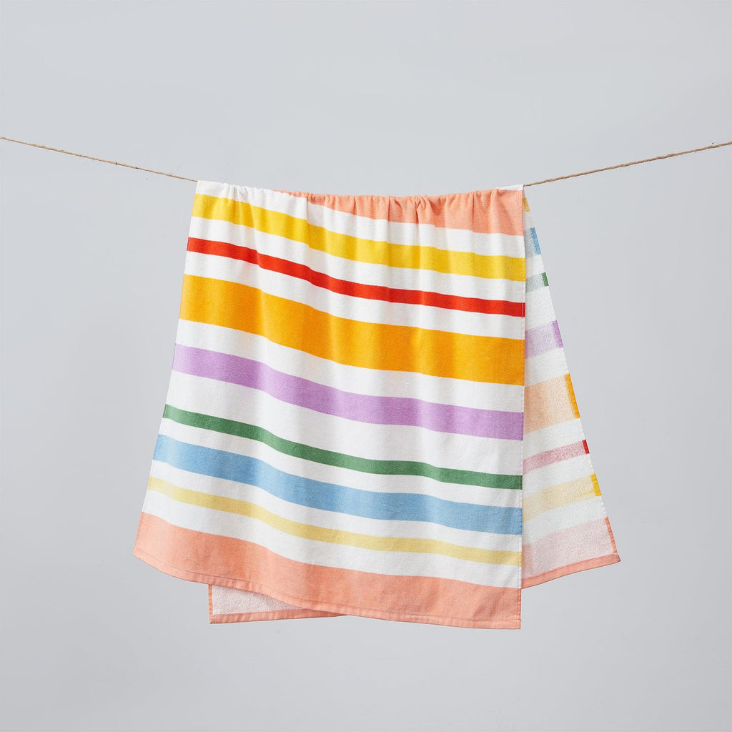 greatbayhome Beach Towels 30" x 60" / Colorful Stripes Vibrant Kids Beach Towel - Keilani Collection Vibrant Printed Beach Towels | Keilani Collection by Great Bay Home