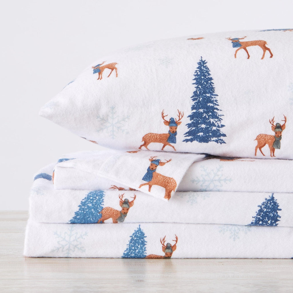 greatbayhome Bed Sheets King / Winter Days 4-Piece Turkish Cotton Flannel Sheet - Whittaker Collection 4-Piece Turkish Cotton Flannel Sheet | Whittaker Collection by Great Bay Home