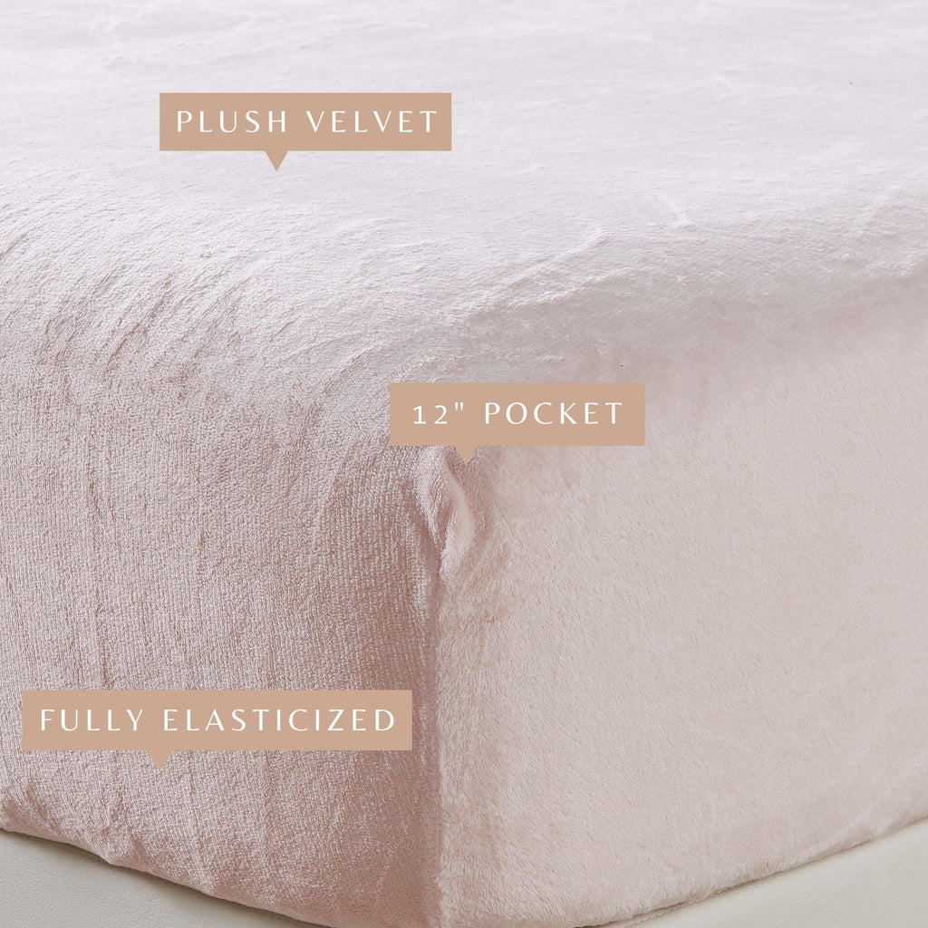 greatbayhome Bed Sheets Solid Plush Fitted Sheet - Velvet Luxe Collection 4-Piece Solid Jewel-Toned Plush Sheet | Velvet Luxe Collection By Great Bay Home