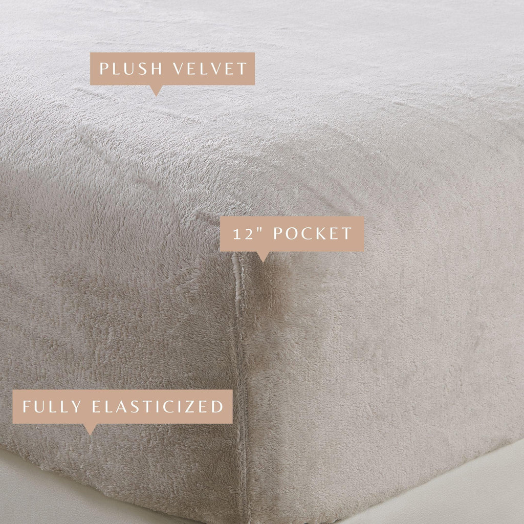 greatbayhome Bed Sheets Solid Plush Fitted Sheet - Velvet Luxe Collection 4-Piece Solid Jewel-Toned Plush Sheet | Velvet Luxe Collection By Great Bay Home