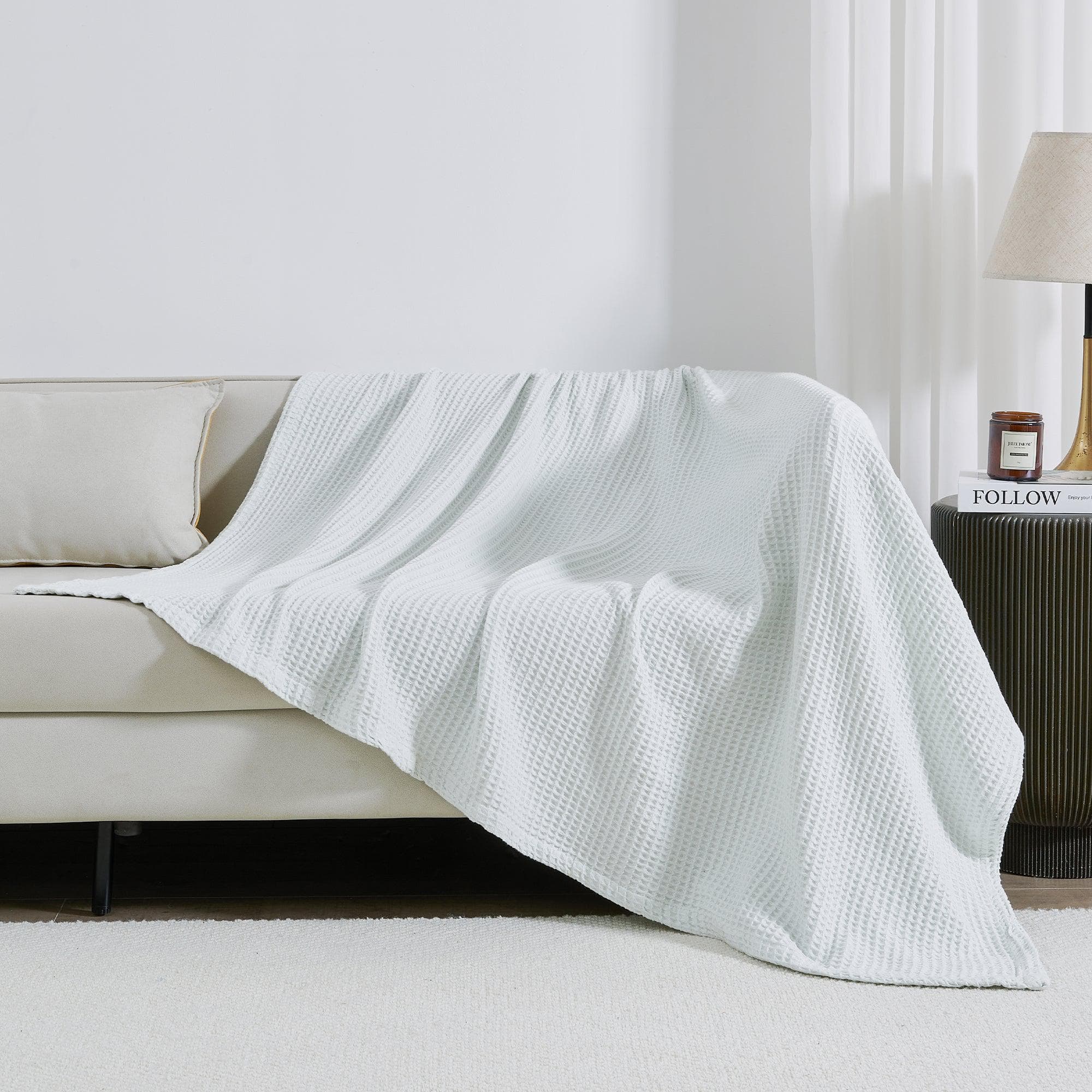100% Cotton Waffle Weave Blanket | Mikala Collection by Great Bay Home