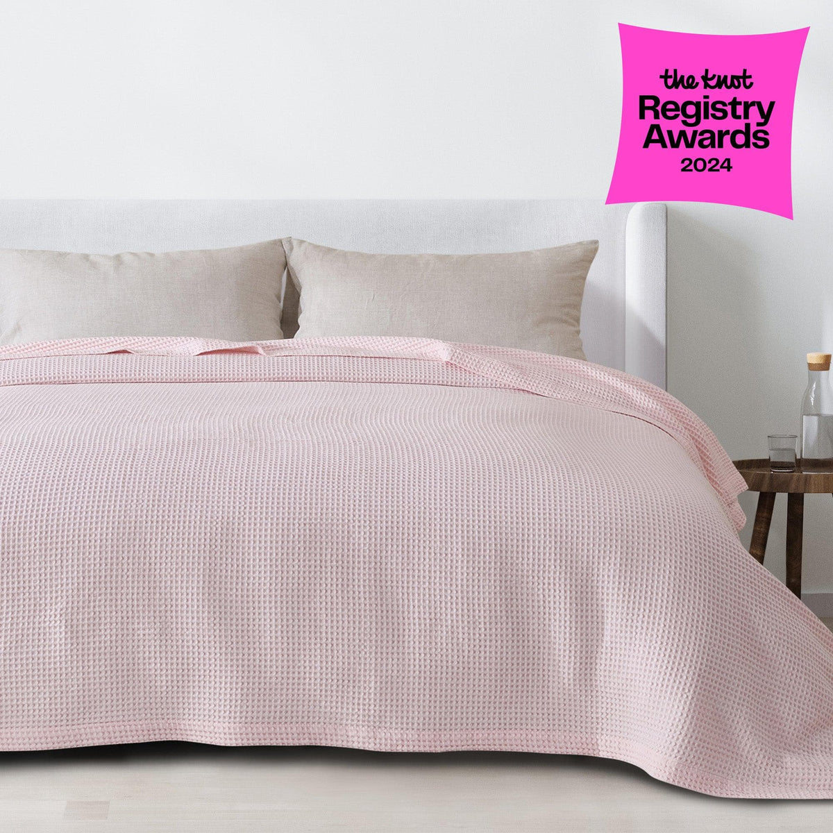 Waffle Weave 100% Cotton Blanket-Oatmeal