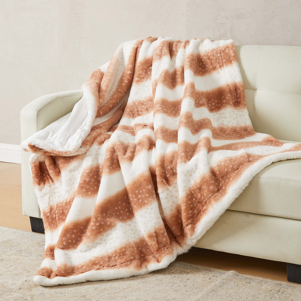 greatbayhome Blankets Faux Fur Printed Throw Blanket - Aaliyah Collection Printed Faux Fur Throw Blanket | Aaliyah Collection by Great Bay Home