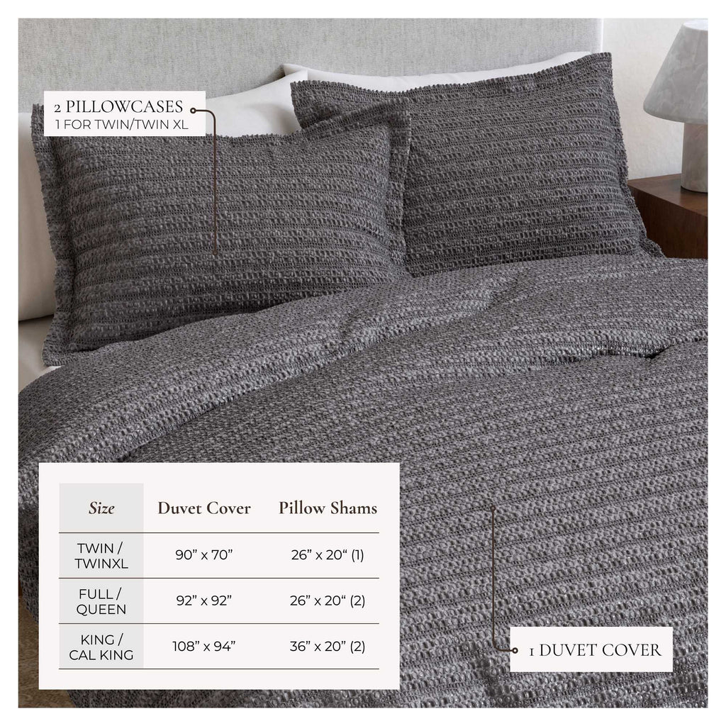 greatbayhome Duvet 100% Cotton Waffle Weave Duvet Set - Mattea Collection 100% Cotton Waffle Weave Duvet Set | Mattea Collection by Great Bay Home