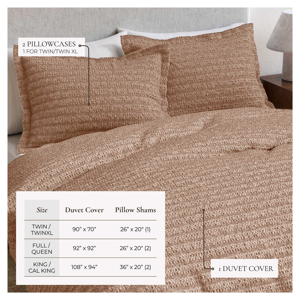 greatbayhome Duvet 100% Cotton Waffle Weave Duvet Set - Mattea Collection 100% Cotton Waffle Weave Duvet Set | Mattea Collection by Great Bay Home