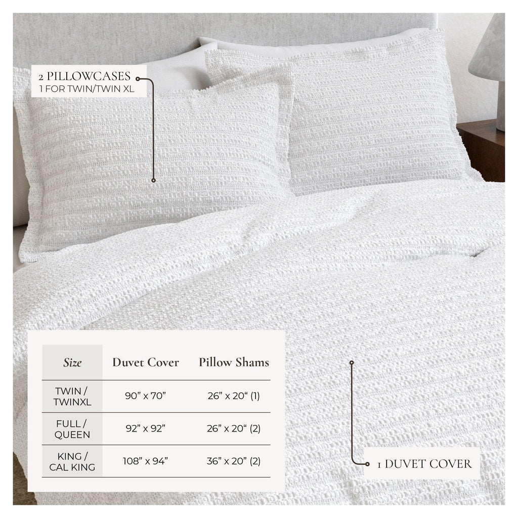 greatbayhome Duvet 100% Cotton Waffle Weave Duvet Set - Mattea Collection 100% Cotton Waffle Weave Duvet Set | Mattea Collection by Great Bay Home