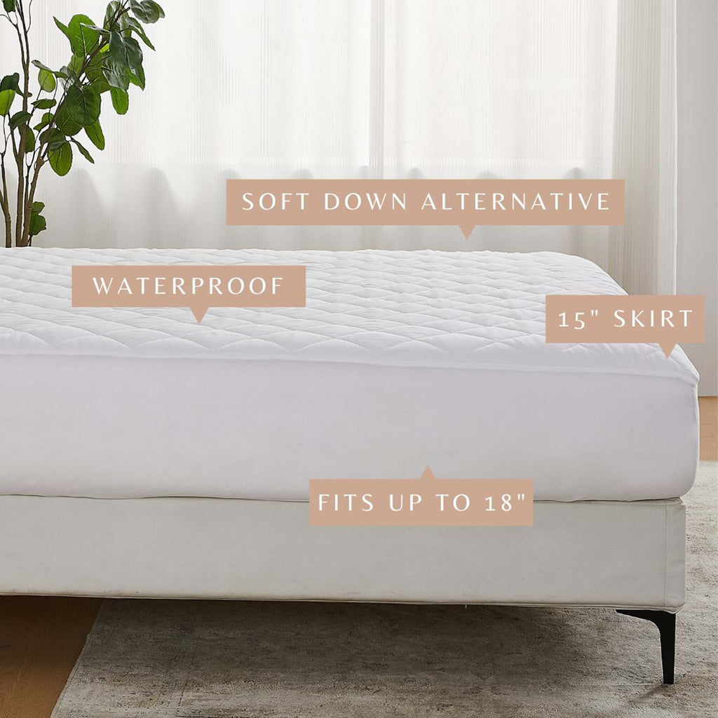 greatbayhome Mattress Pads Down Alternative Waterproof Mattress Pad - Eckhart Collection Down Alternative Waterproof Mattress Pad | Eckhart Collection by Great Bay Home