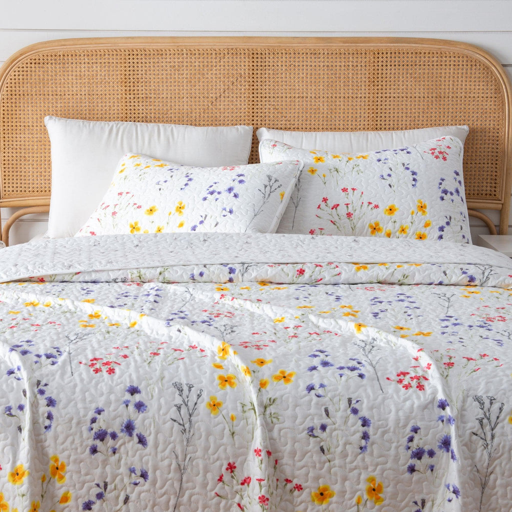 greatbayhome Quilts Twin / Marianne Colorful Floral 3 Piece Quilt Set - Marianne Collection Spring Floral Quilt Set | Marianne Collection by Great Bay Home