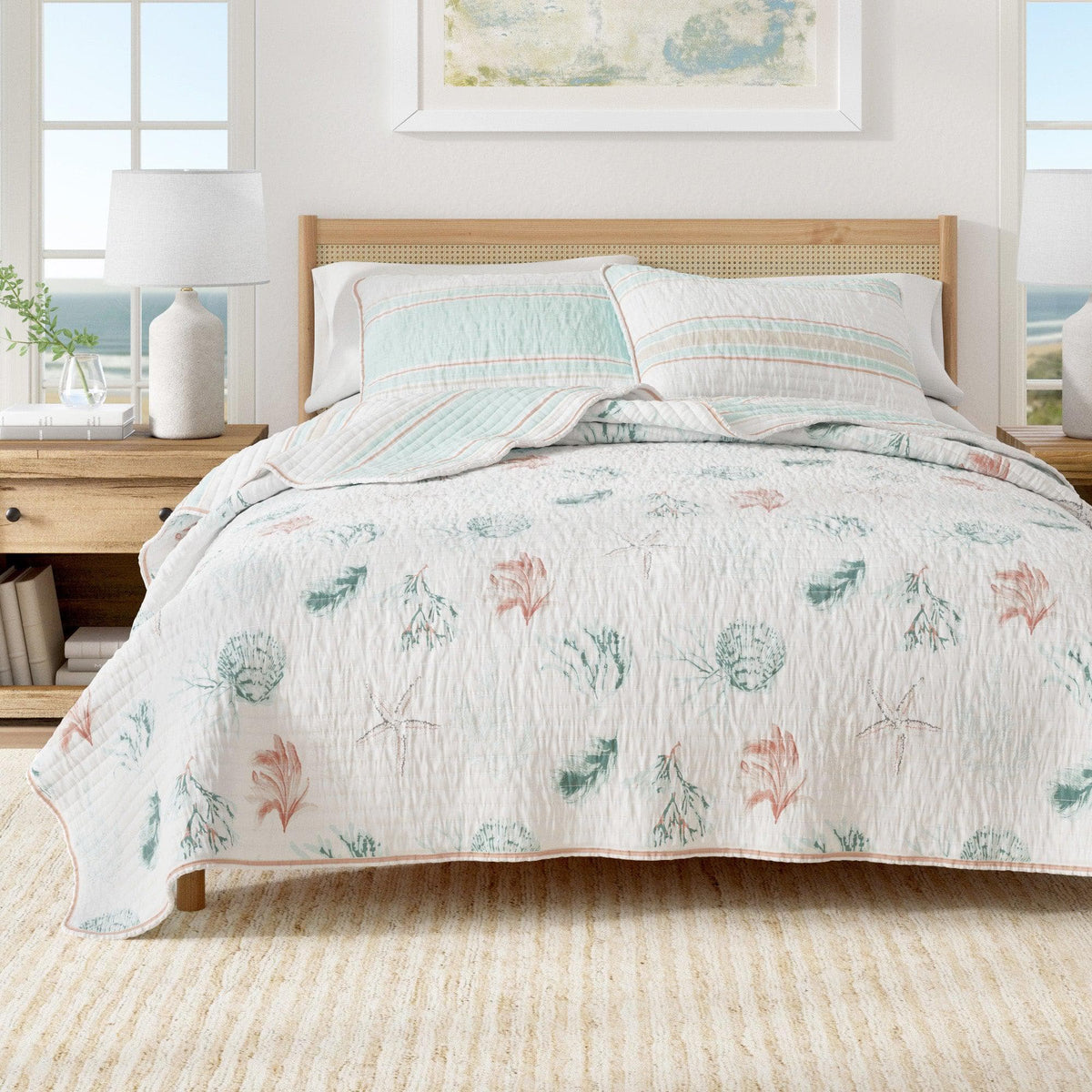 Coastal Striped Cotton Quilt Set | St. Augustine Collection by Great ...