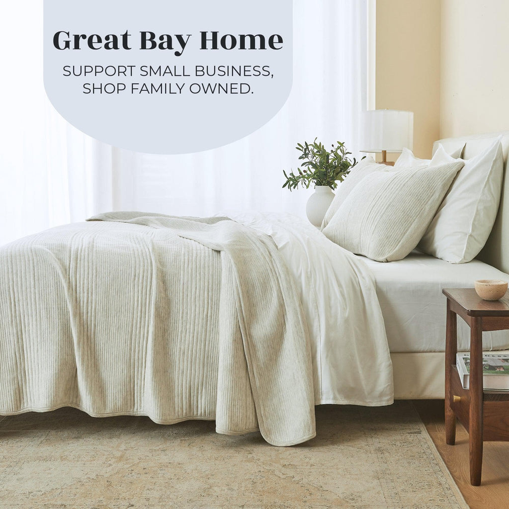 greatbayhome Quilts & Comforters Jersey Knit Heathered Quilt Set | Natalie Collection by Great Bay Home Jersey Knit Heathered Quilt Set | Natalie Collection by Great Bay Home