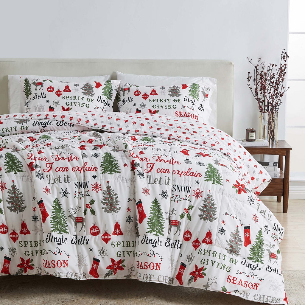 greatbayhome Quilts & Comforters King / California King / Carol Reversible Winter Comforter Set - Odette Collection Reversible Winter-Printed Comforter Set | Odette Collection by Great Bay Home