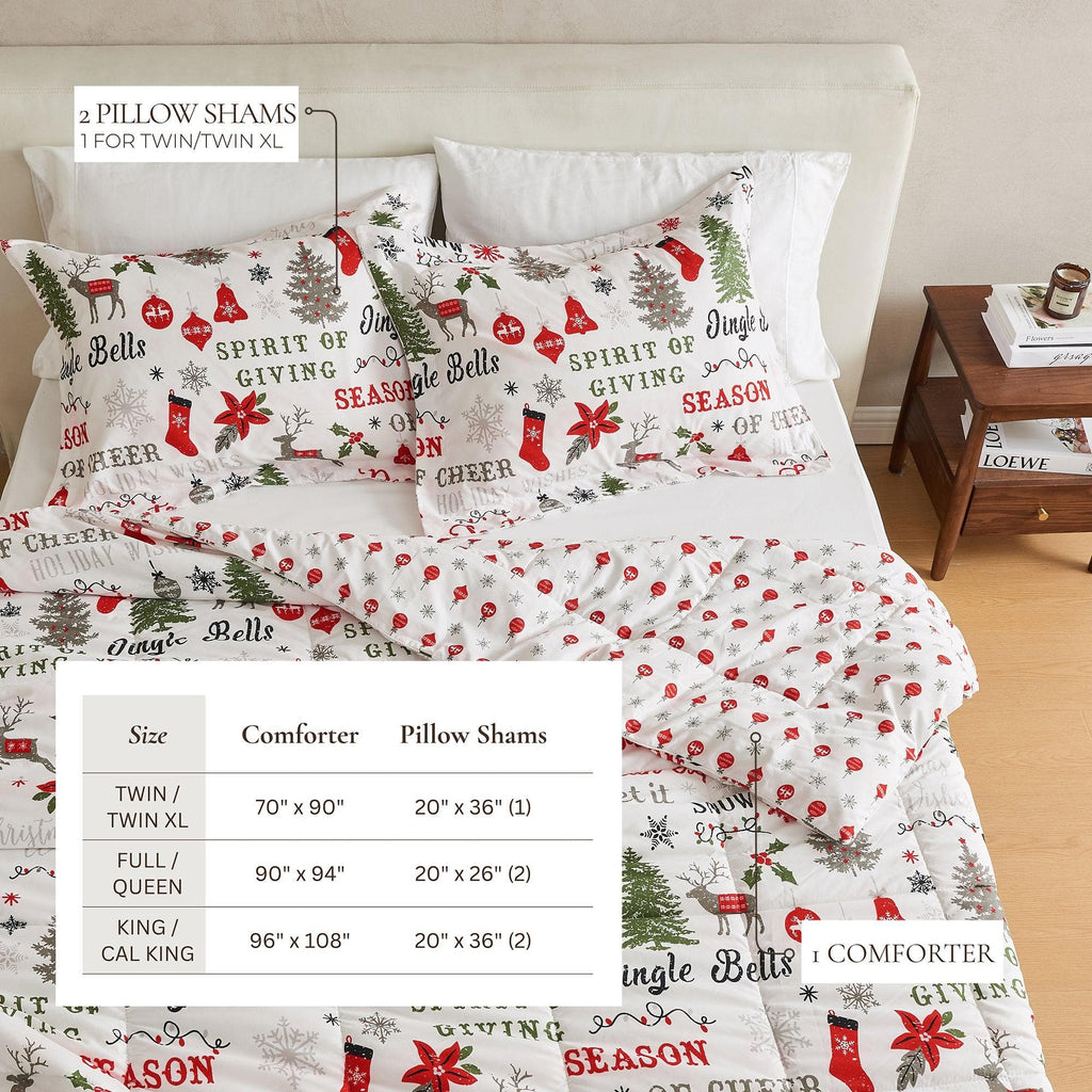 greatbayhome Quilts & Comforters Reversible Winter Comforter Set - Odette Collection Reversible Winter-Printed Comforter Set | Odette Collection by Great Bay Home