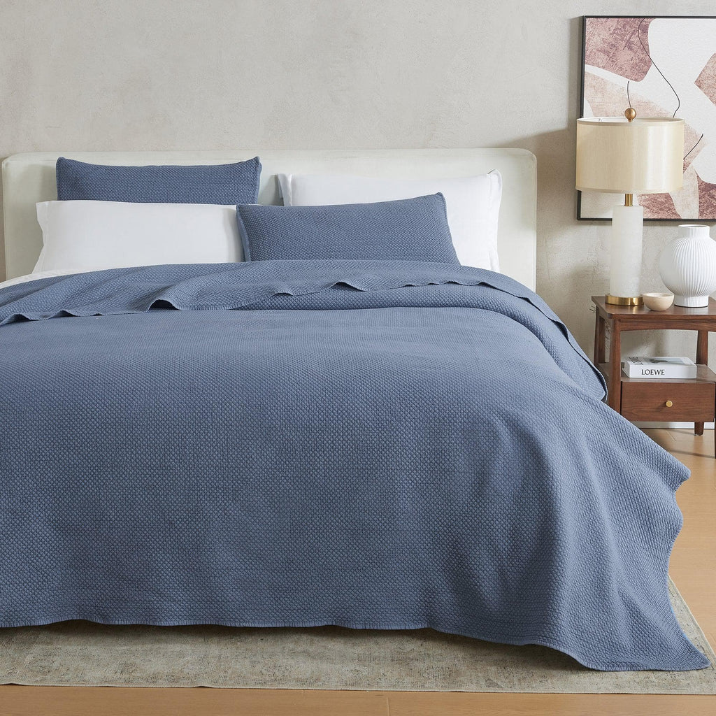 greatbayhome Quilts & Comforters King / Denim Blue Stonewashed Relaxed Quilt Set - Vittoria Collection Stonewashed Relaxed Quilt Set | Vittoria Collection by Great Bay Home