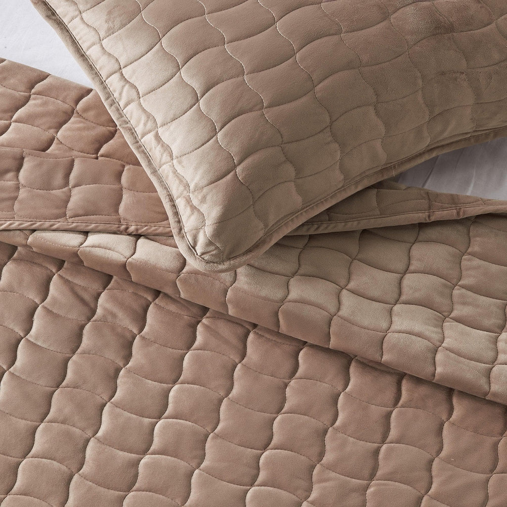 greatbayhome Quilts & Comforters Velvet Box-Stitched Quilt Set - Vivica Collection Velvet Box-Stitched Quilt Set | Vivica Collection by Great Bay Home