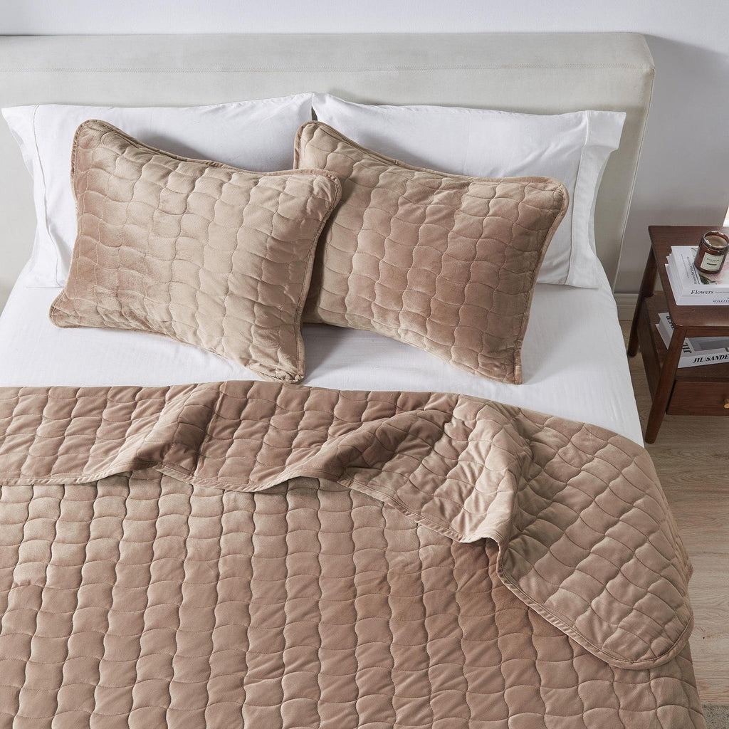 greatbayhome Quilts & Comforters Velvet Box-Stitched Quilt Set - Vivica Collection Velvet Box-Stitched Quilt Set | Vivica Collection by Great Bay Home
