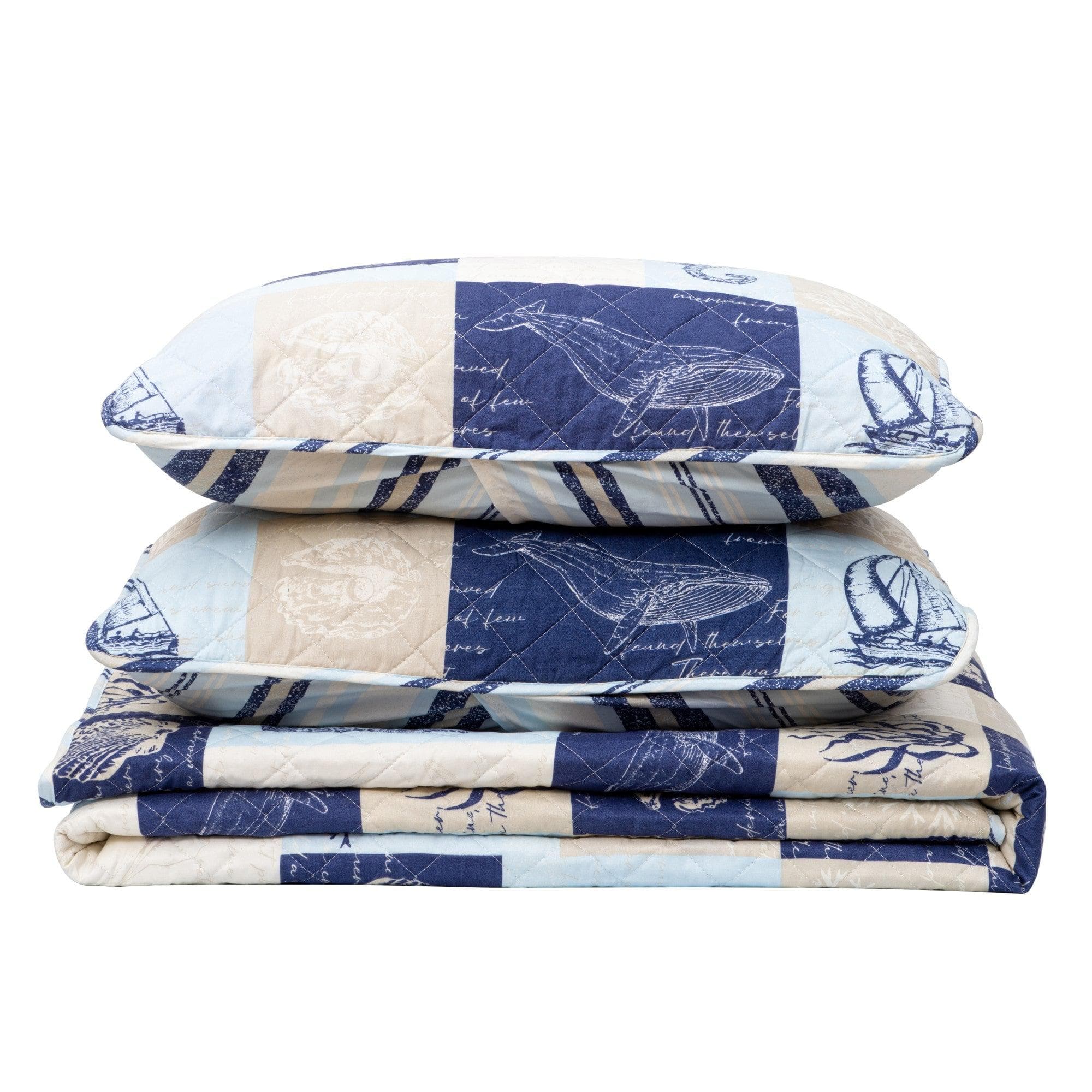 Great Bay Home Set di biancheria da letto con motivo marittimo, 2 pezzi, per letto singolo/matrimoniale, taglia XL, leggero, per tutte le stagioni, reversibile (cavalluccio marino e conchiglie Great Bay Home Set di biancheria da letto con motivo marittimo, 2 pezzi, per letto singolo/matrimoniale, taglia XL, leggero, per tutte le stagioni, reversibile (cavalluccio marino e conchiglie