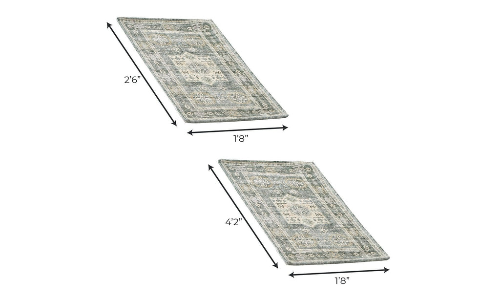 greatbayhome Rugs 2 Pack Medallion Washable Accent Area Rug & Runner | Nava Collection by Great Bay Home 2 Pack Medallion Washable Accent Area Rug & Runner | Nava Collection by Great Bay Home