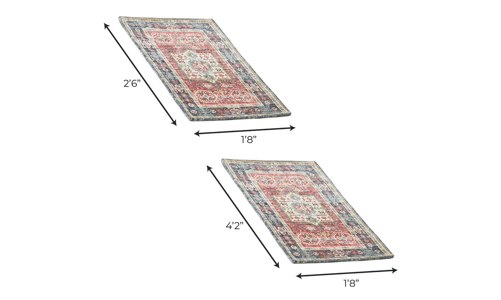 greatbayhome Rugs 2 Pack Medallion Washable Accent Area Rug & Runner | Nava Collection by Great Bay Home 2 Pack Medallion Washable Accent Area Rug & Runner | Nava Collection by Great Bay Home