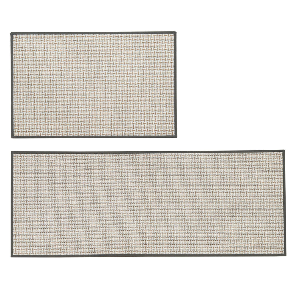 greatbayhome Rugs 20" x 30" / 20" x 50" / Grey 2 Pack Woven Textured Machine Washable Accent Area Rug & Runner | Marlena Collection by Great Bay Home 2 Pack Woven Textured Machine Washable Accent Area Rug & Runner | Marlena Collection by Great Bay Home