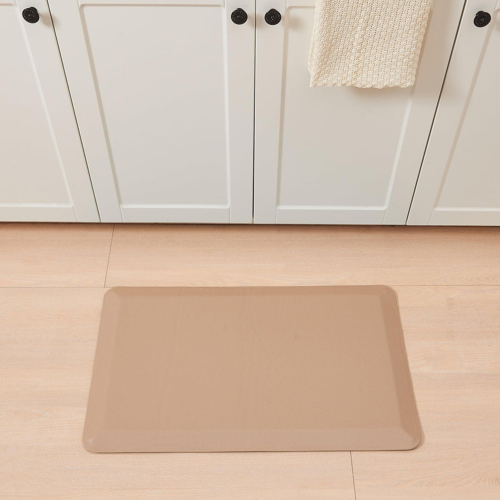 greatbayhome Rugs 1'8" x 3'2" / Taupe Cushioned Anti-Fatigue Standing Kitchen Mat Cushioned Anti-Fatigue Standing Kitchen Mat | Kylie Collection by Great Bay Home