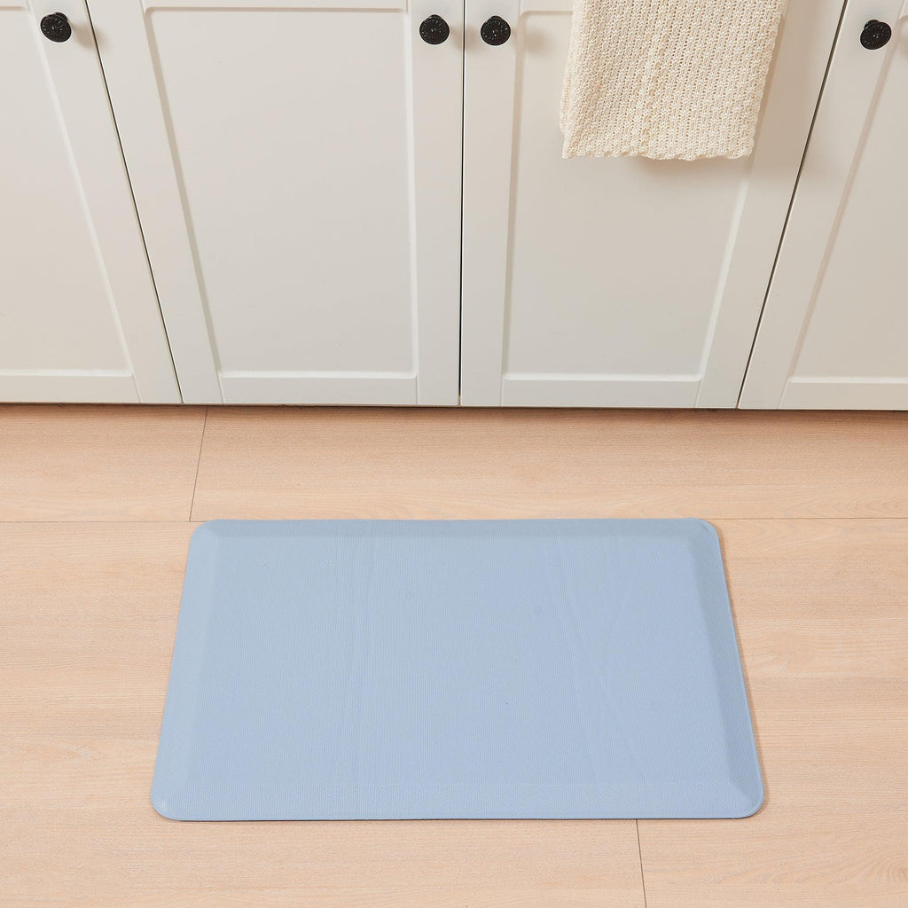 greatbayhome Rugs 1'8" x 3'2" / Light Blue Cushioned Anti-Fatigue Standing Kitchen Mat Cushioned Anti-Fatigue Standing Kitchen Mat | Kylie Collection by Great Bay Home