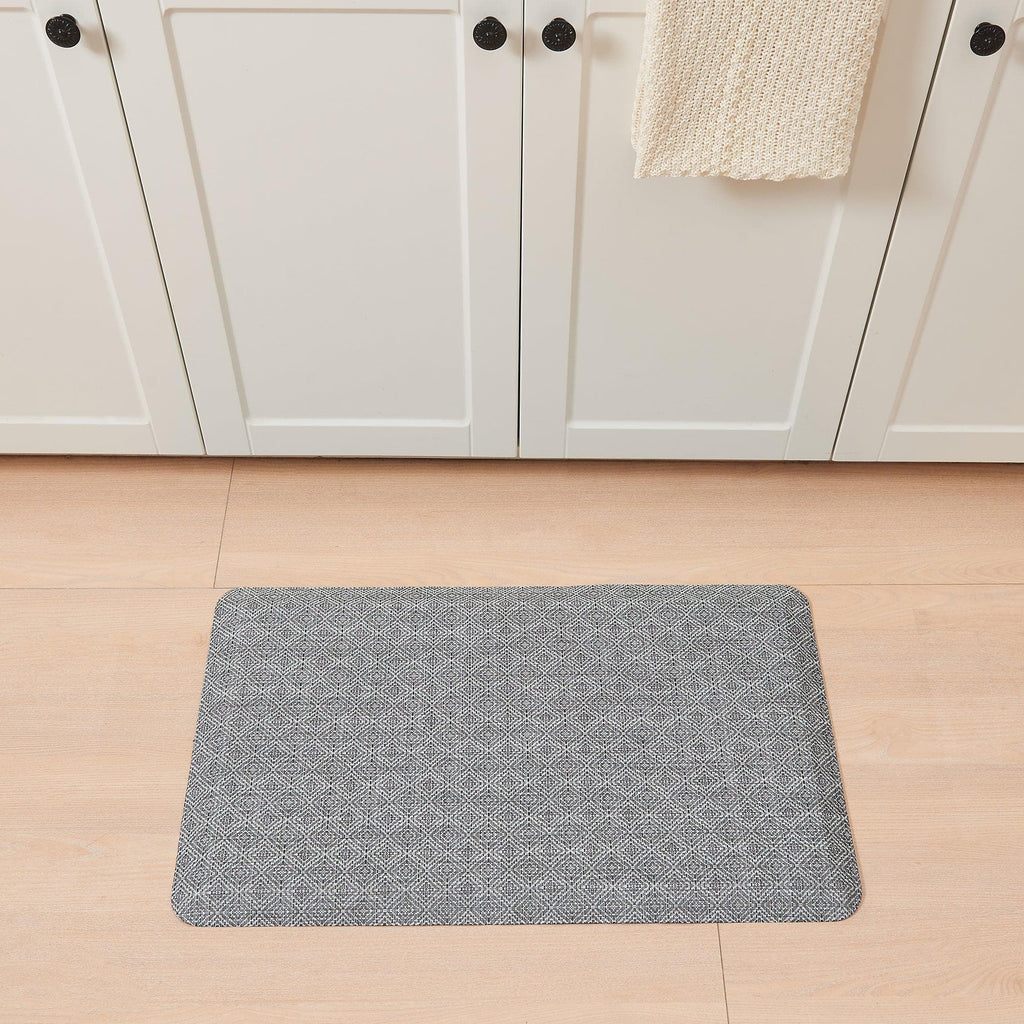 greatbayhome Rugs 1'8" x 3'2" / Geometric Charcoal Cushioned Textured Anti-Fatigue Standing Kitchen Mat Cushioned Textured Anti-Fatigue Standing Kitchen Mat | Cayden Collection by Great Bay Home