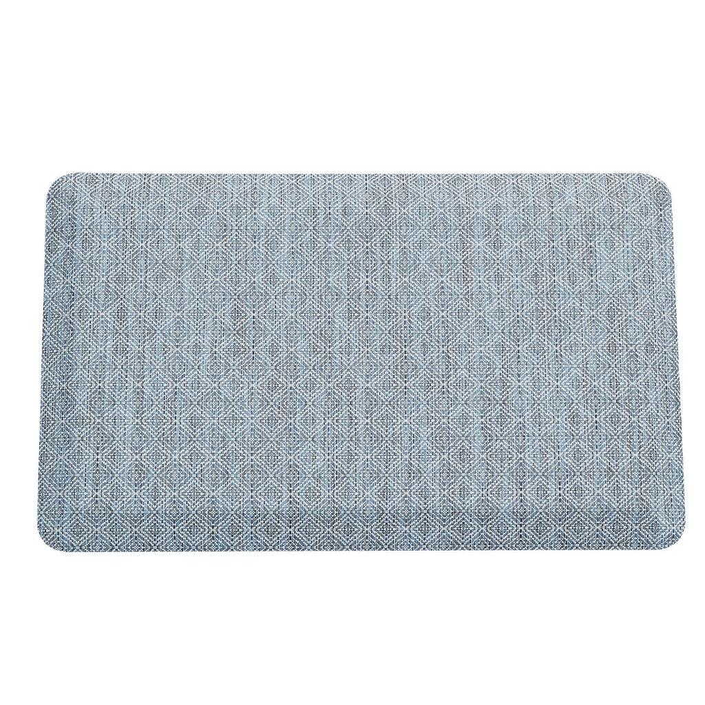 greatbayhome Rugs 18" x 30" / Geometric Blue Cushioned Textured Anti-Fatigue Standing Kitchen Mat | Cayden Collection by Great Bay Home Cushioned Textured Anti-Fatigue Standing Kitchen Mat | Cayden Collection by Great Bay Home