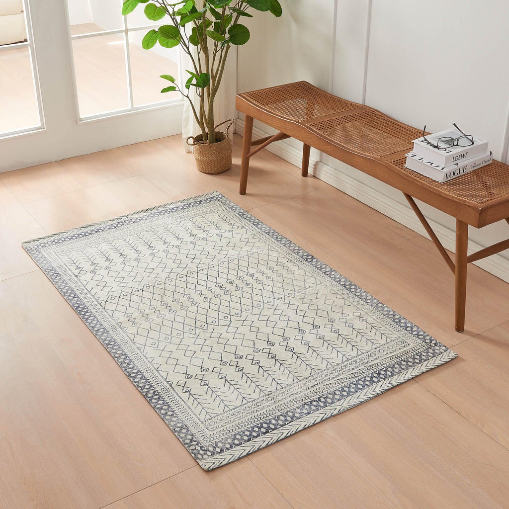 greatbayhome Rugs 3’ x 5’ / Grey Distressed Moroccan Machine Washable Accent Area Rug & Runner - Neve Collection Distressed Moroccan Tribal Washable Accent Area Rug 3' x 5'| Neve Collection by Great Bay Home