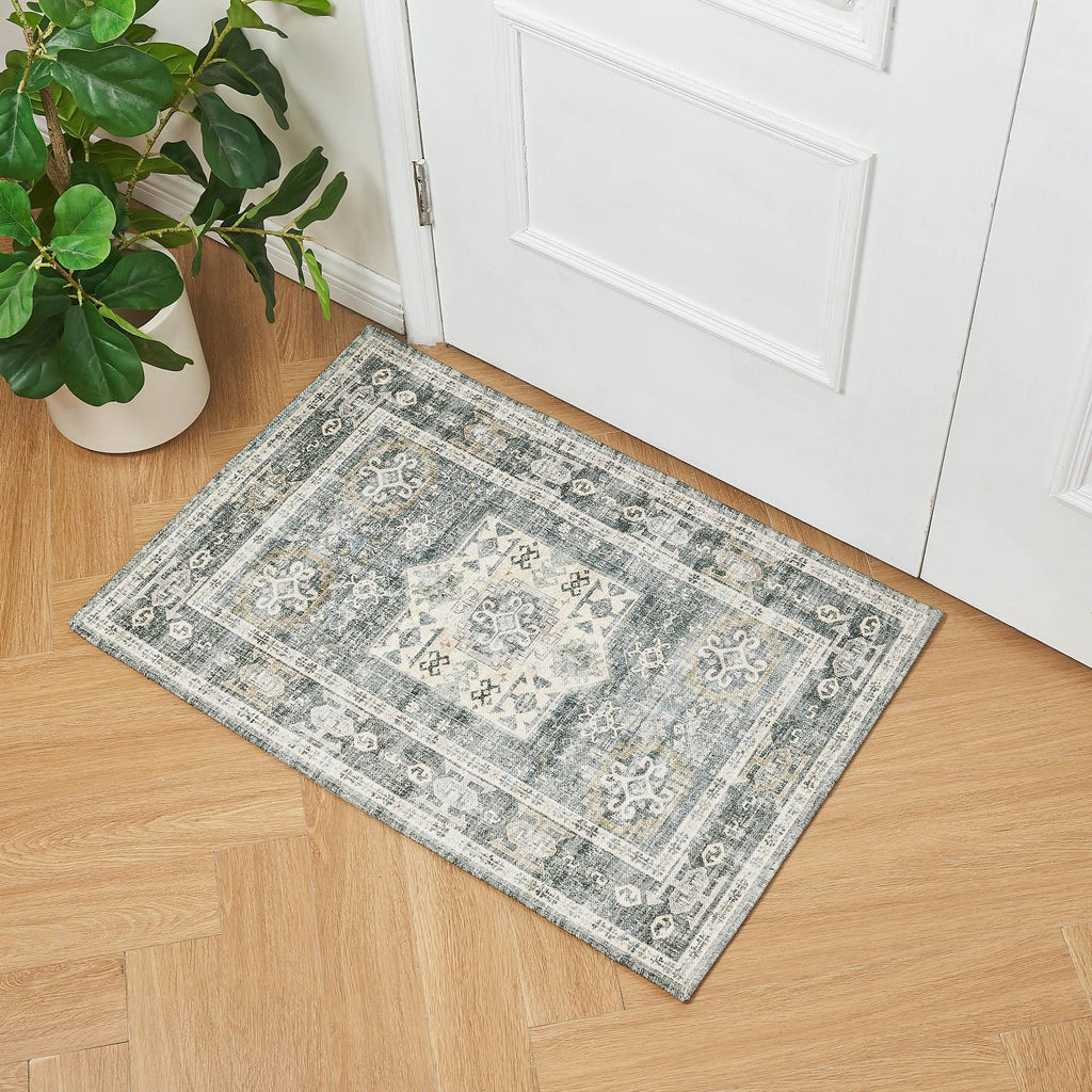 greatbayhome Rugs 2' x 3' / Green Medallion Machine Washable Accent Area Rug & Runner - Nava Collection Medallion Washable Accent Rug 2' x 3'| Nava Collection by Great Bay Home