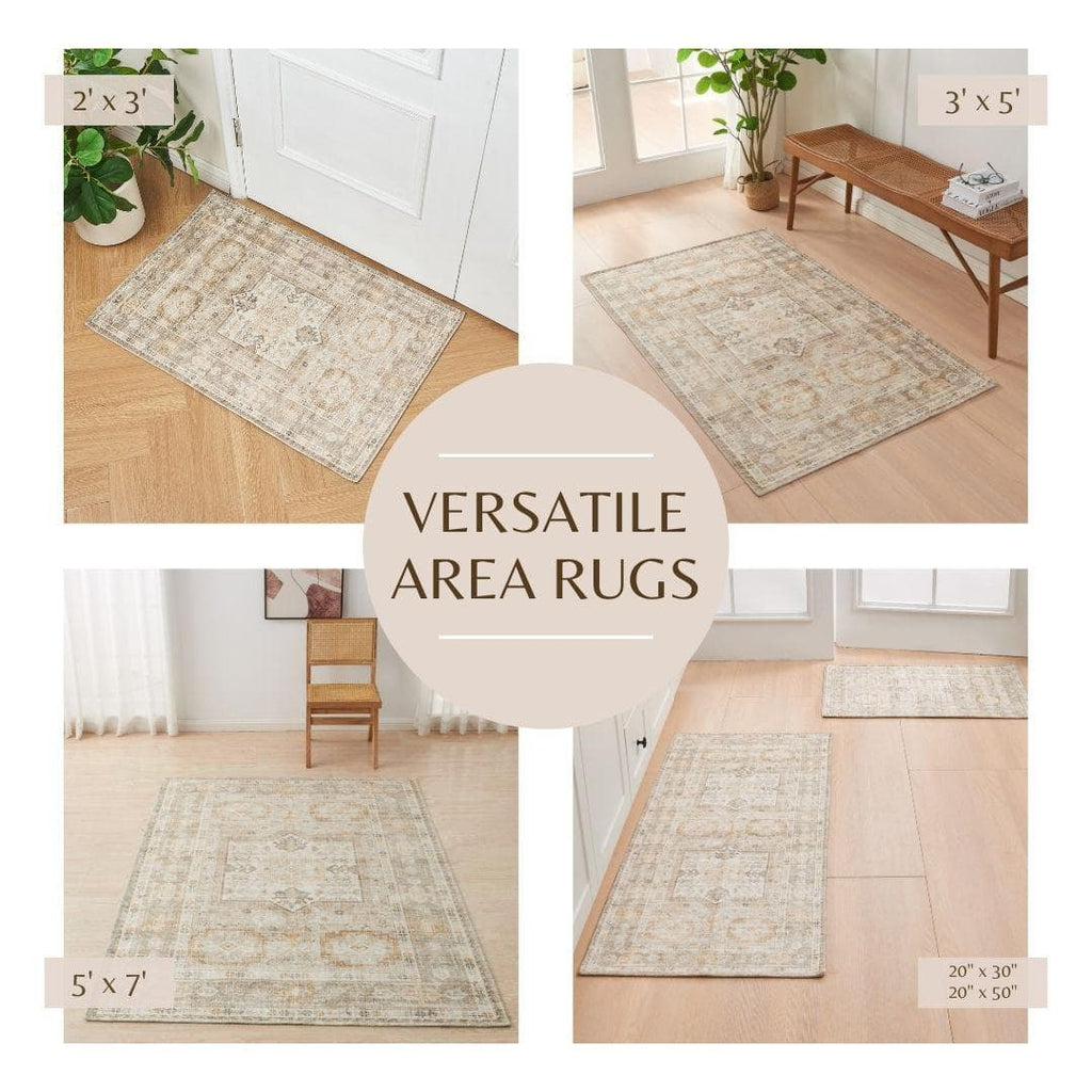 greatbayhome Rugs Medallion Machine Washable Accent Area Rug & Runner - Nava Collection Medallion Washable Accent Rug 2' x 3'| Nava Collection by Great Bay Home