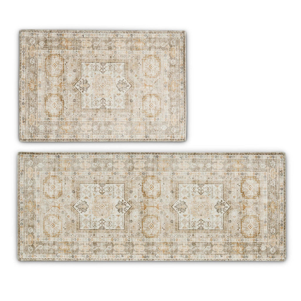 greatbayhome Rugs Medallion Machine Washable Accent Area Rug & Runner - Nava Collection 2 Pack Medallion Washable Accent Area Rug & Runner | Nava Collection by Great Bay Home