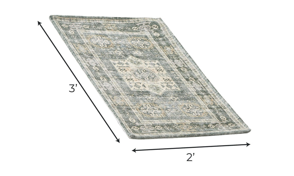 greatbayhome Rugs Medallion Washable Accent Rug 2' x 3'| Nava Collection by Great Bay Home Medallion Washable Accent Rug 2' x 3'| Nava Collection by Great Bay Home