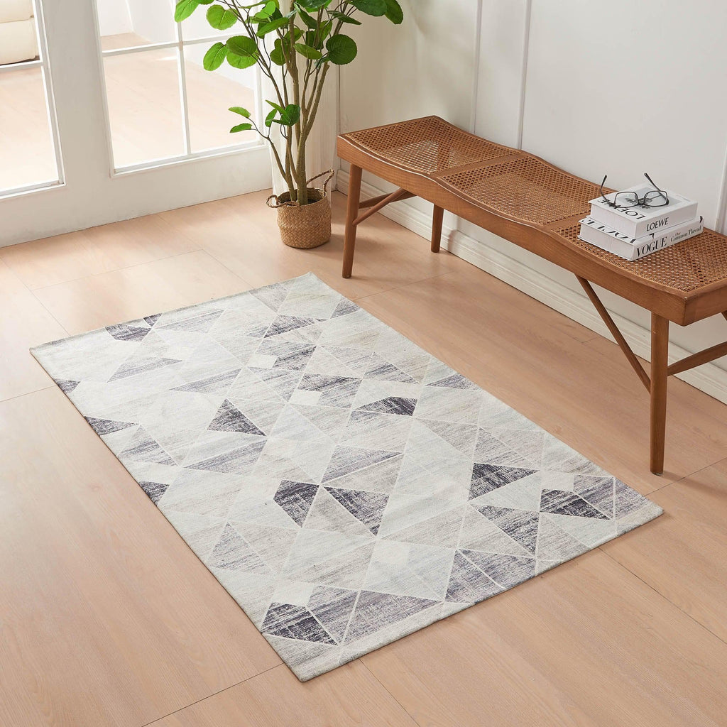 greatbayhome Rugs 5’ x 7’ / Grey Modern Geometric Machine Washable Accent Area Rug & Runner - Cordoba Collection Modern Geometric Washable Accent Area Rug 5' x7' | Cordoba Collection by Great Bay Home