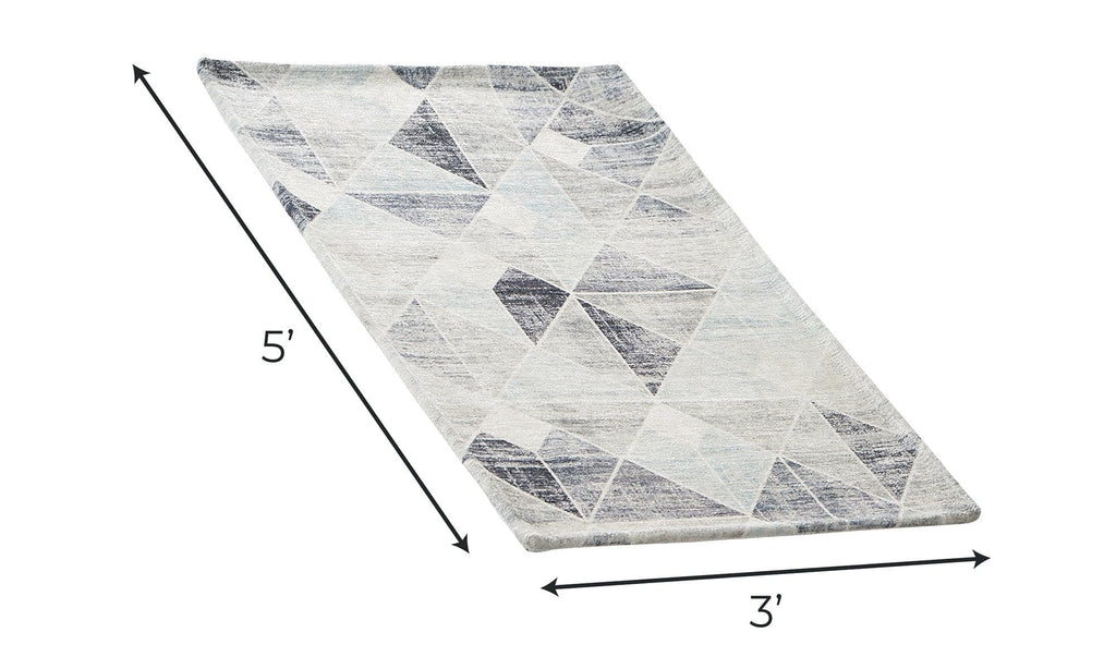 greatbayhome Rugs 3’ x 5’ / Grey Modern Geometric Washable Accent Area Rug 3' x 5' | Cordoba Collection by Great Bay Home Modern Geometric Washable Accent Area Rug 3' x 5' | Cordoba Collection by Great Bay Home