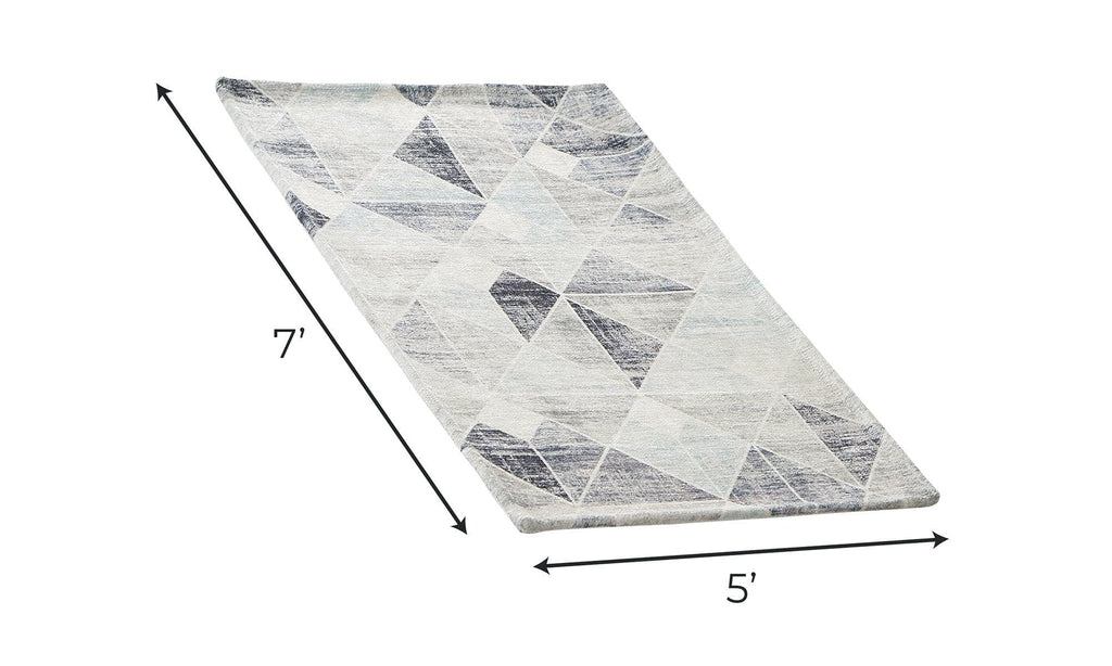 greatbayhome Rugs 5’ x 7’ / Grey Modern Geometric Washable Accent Area Rug 5' x7' | Cordoba Collection by Great Bay Home Modern Geometric Washable Accent Area Rug 5' x7' | Cordoba Collection by Great Bay Home