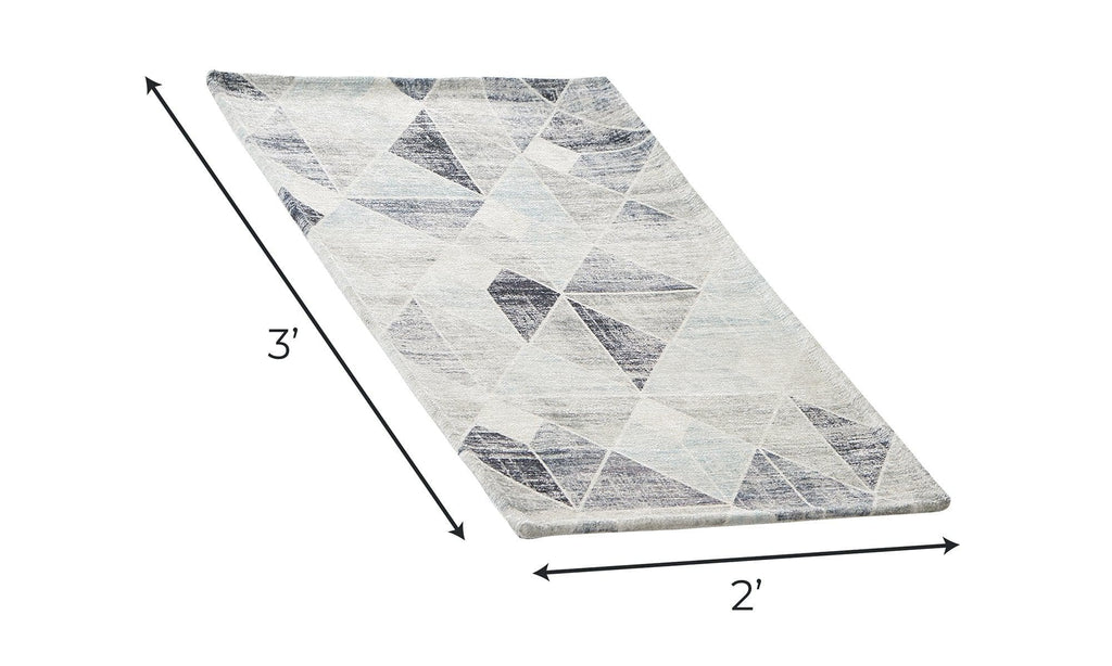greatbayhome Rugs 2' x 3' / Grey Modern Geometric Washable Accent Rug 2' x 3' | Cordoba Collection by Great Bay Home Modern Geometric Washable Accent Rug 2' x 3' | Cordoba Collection by Great Bay Home