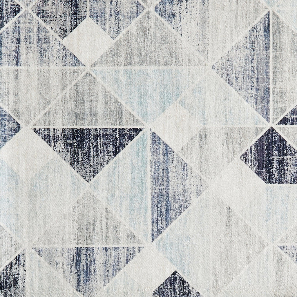 greatbayhome Rugs 28" x 84" / Grey Modern Geometric Washable Accent Runner 2'4" x 7' | Cordoba Collection by Great Bay Home Modern Geometric Washable Accent Runner 2'4" x 7' | Cordoba Collection by Great Bay Home