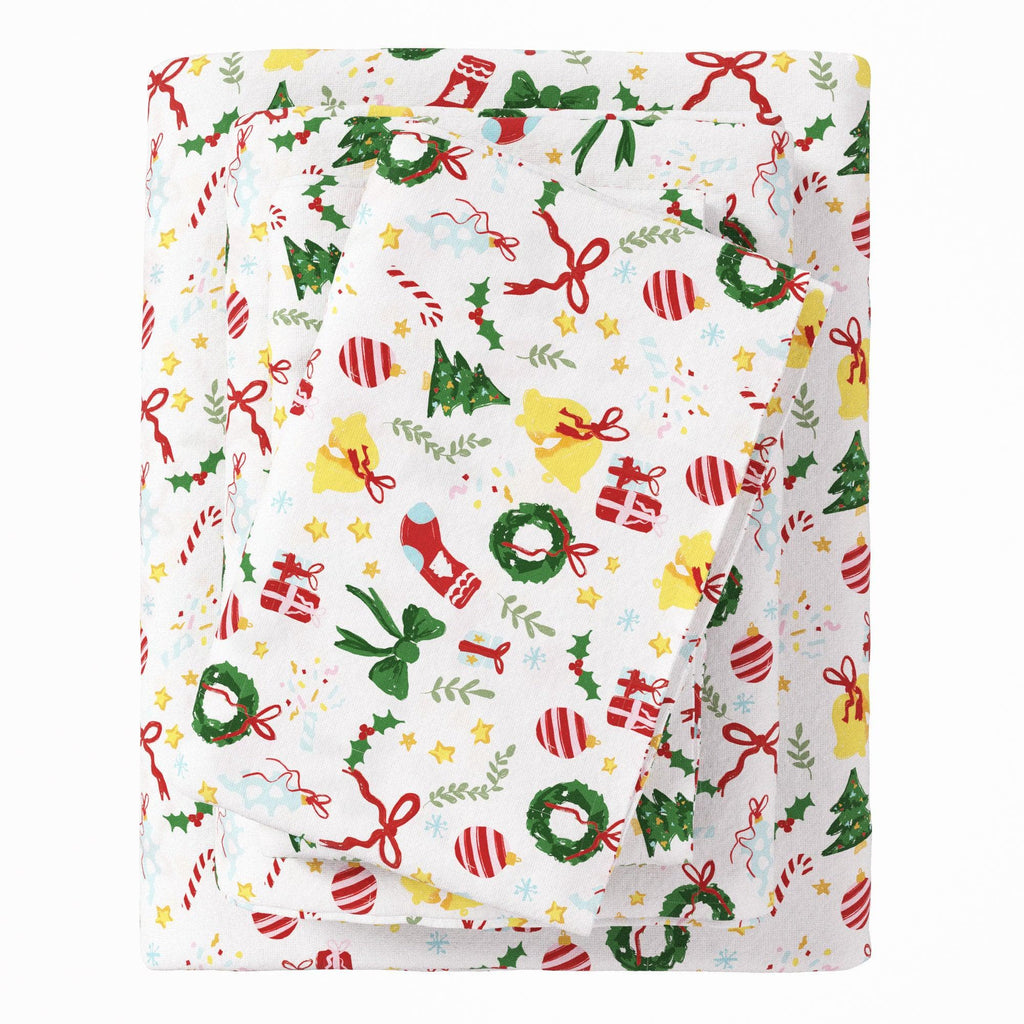 greatbayhome Sheets Twin / Celebration 4-Piece Turkish Cotton Christmas Flannel Sheet - Whittaker Collection 4-Piece Turkish Cotton Christmas Flannel Sheet | Whittaker Collection by Great Bay Home