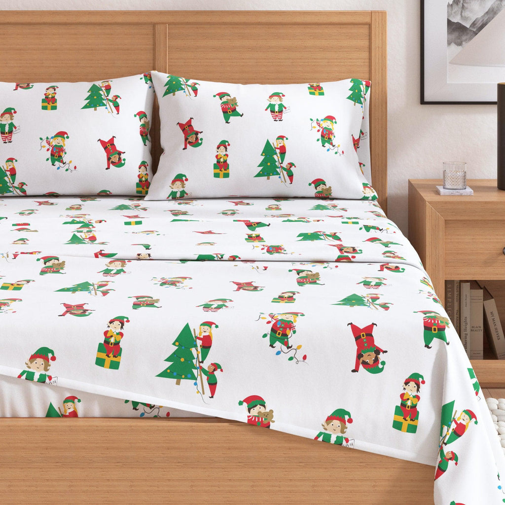 greatbayhome Sheets 4-Piece Turkish Cotton Christmas Flannel Sheet - Whittaker Collection 4-Piece Turkish Cotton Christmas Flannel Sheet | Whittaker Collection by Great Bay Home