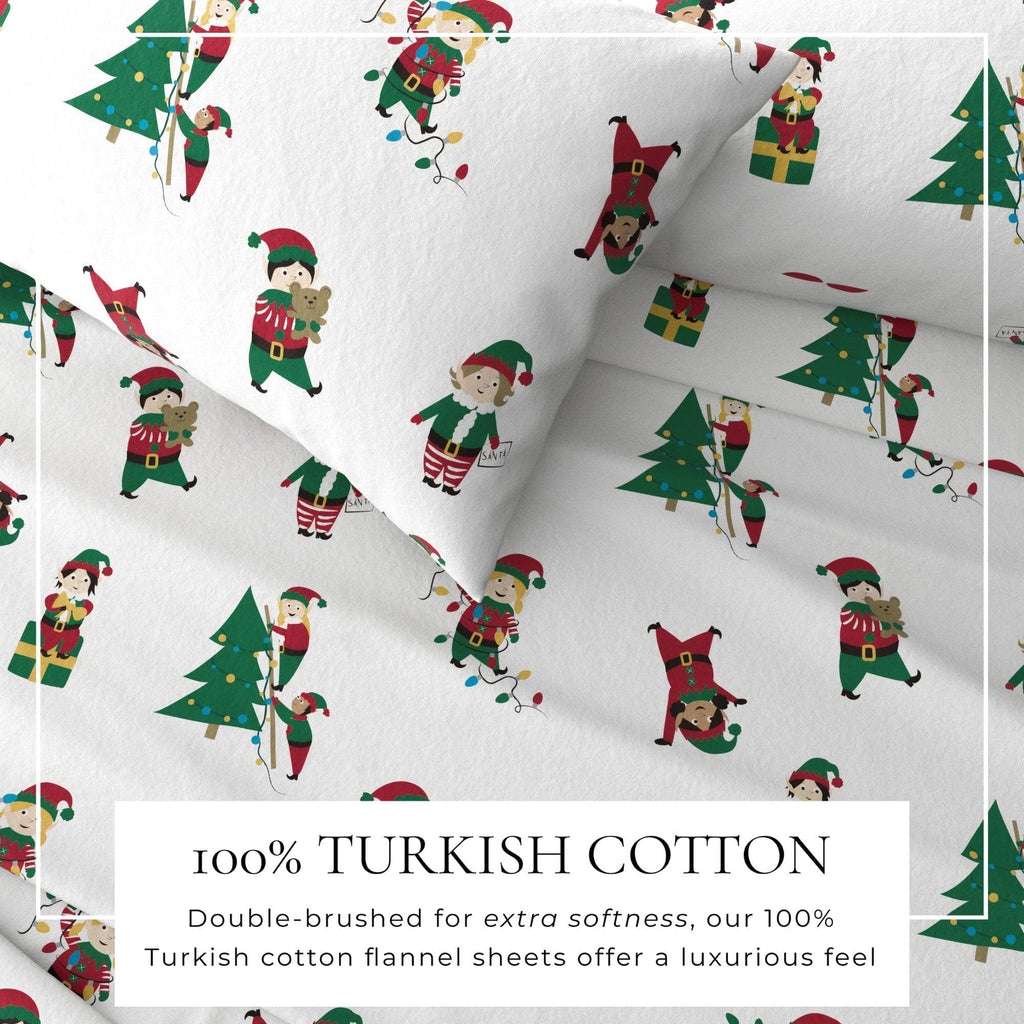 greatbayhome Sheets 4-Piece Turkish Cotton Christmas Flannel Sheet - Whittaker Collection 4-Piece Turkish Cotton Christmas Flannel Sheet | Whittaker Collection by Great Bay Home